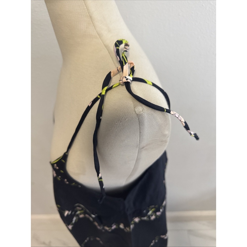 Vtg‎ Dutchess Individually Yours Maxi Dress M Black Floral Babydoll Cottagecore - Picture 7 of 14